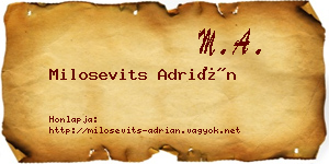 Milosevits Adrián névjegykártya
